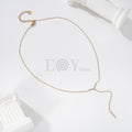 Collar Lariat Dorado con Brillantes
