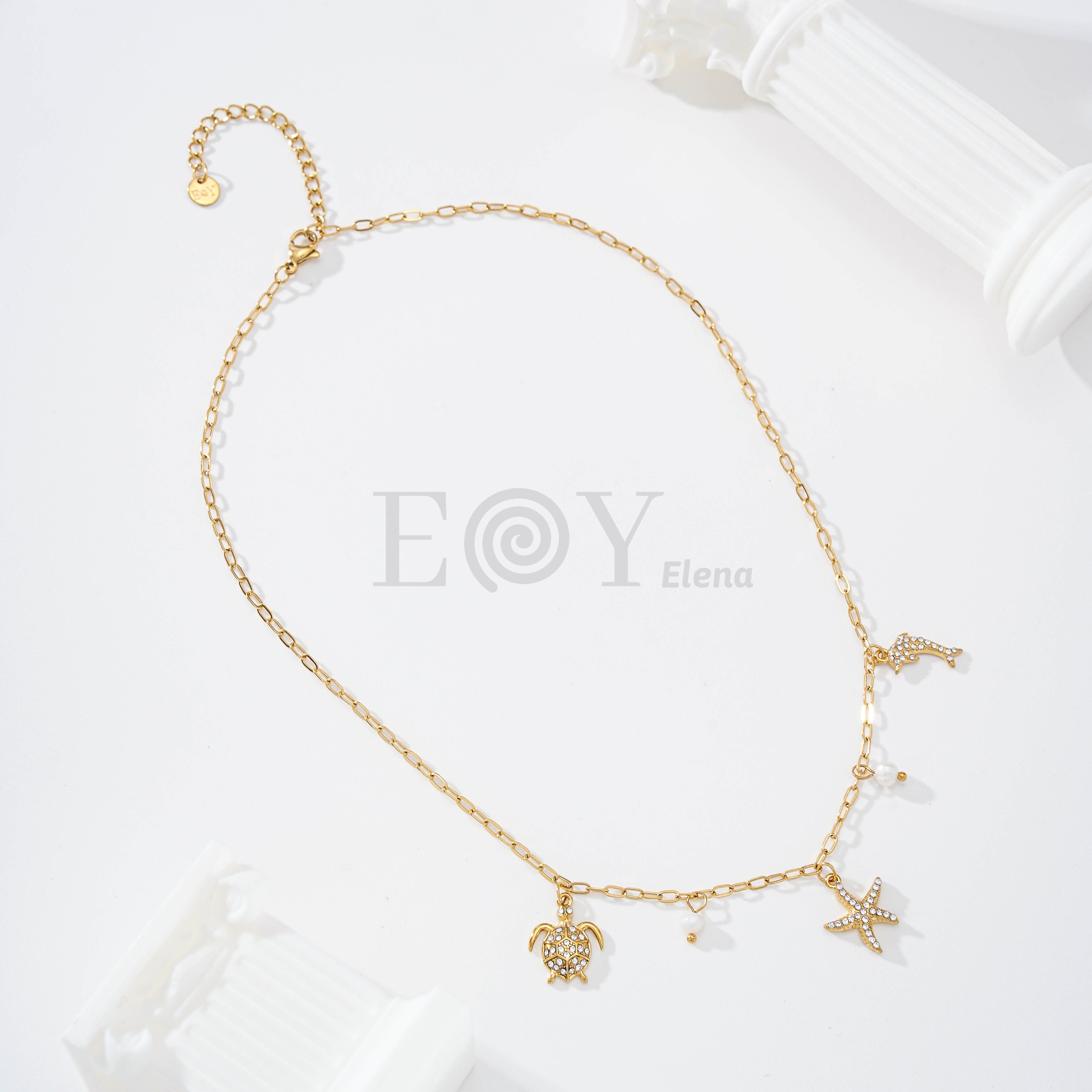Collar charms marinos y perlas
