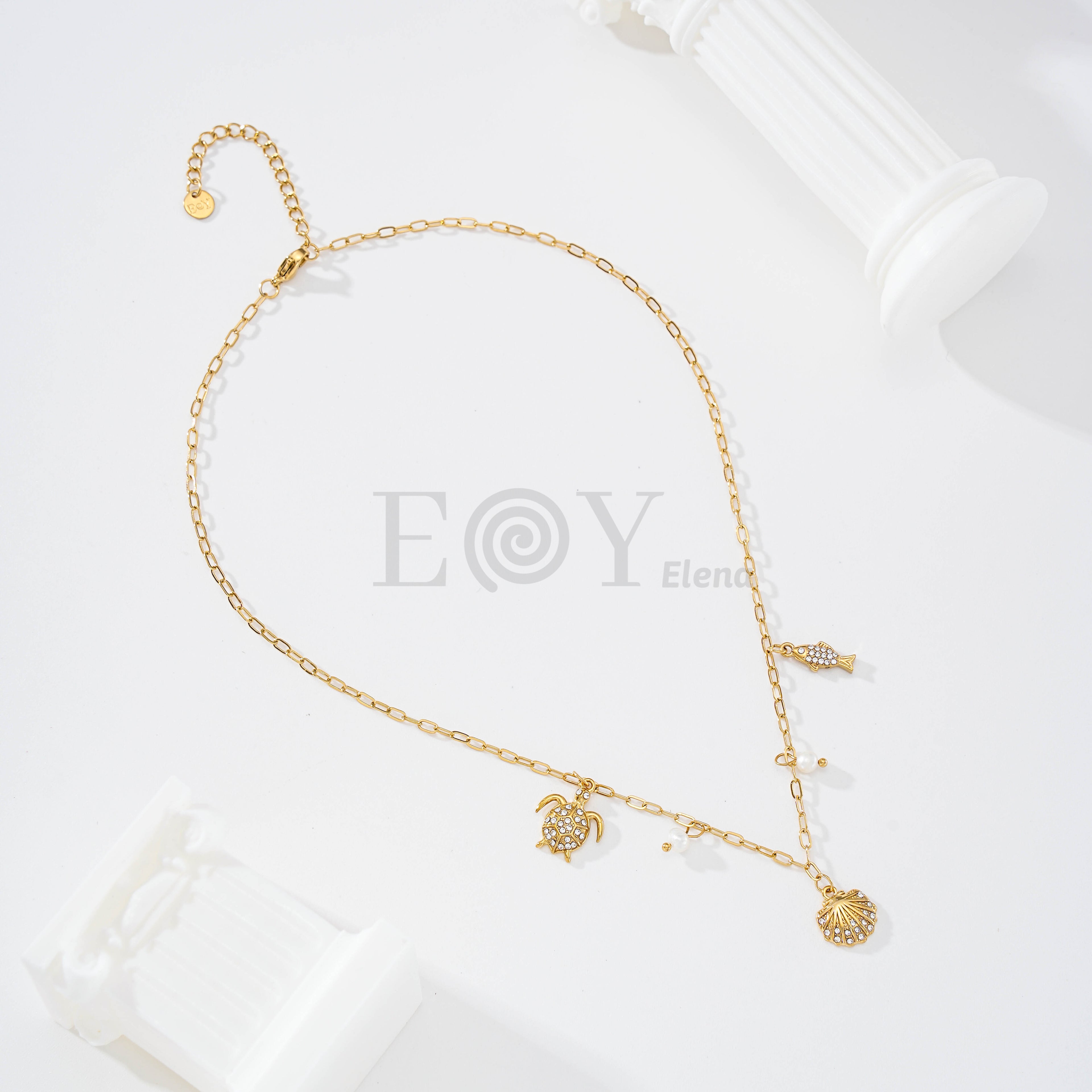 Collar charms de mar y perlas