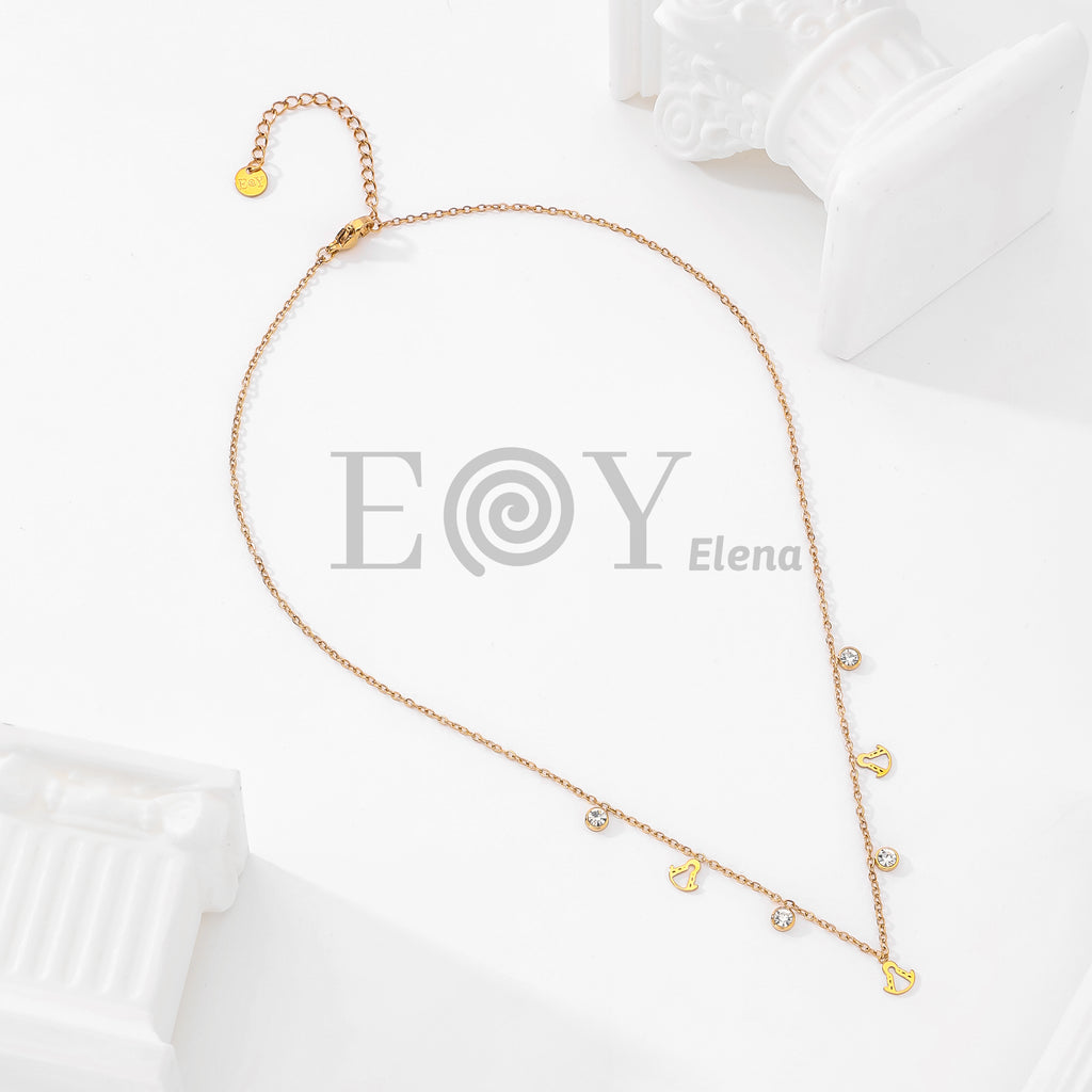 Collar chapas Virgen del Rocío y circonitas