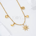 Collar con sol y charms acero
