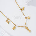 Collar pez y charms marinos acero