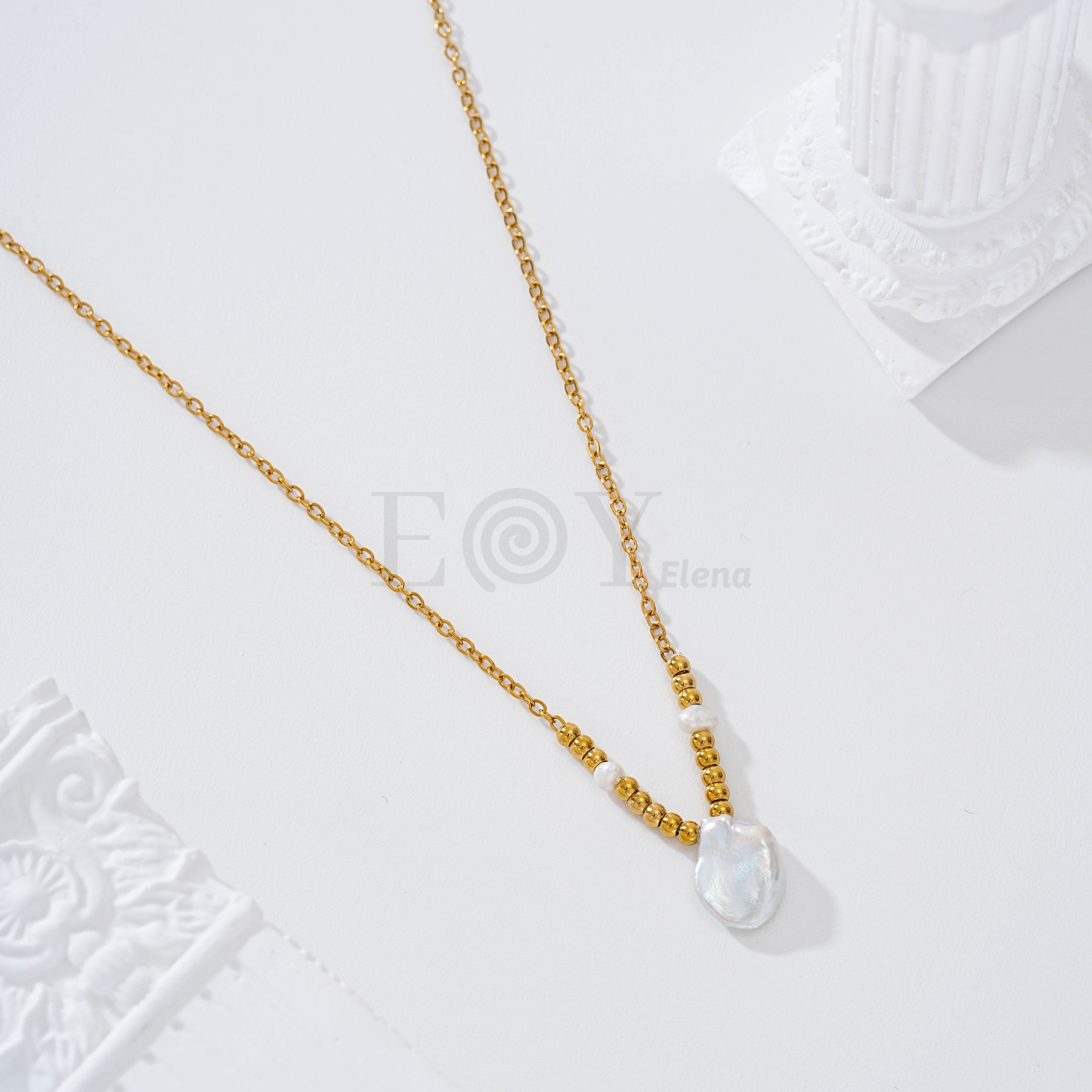 Collar con perla acero