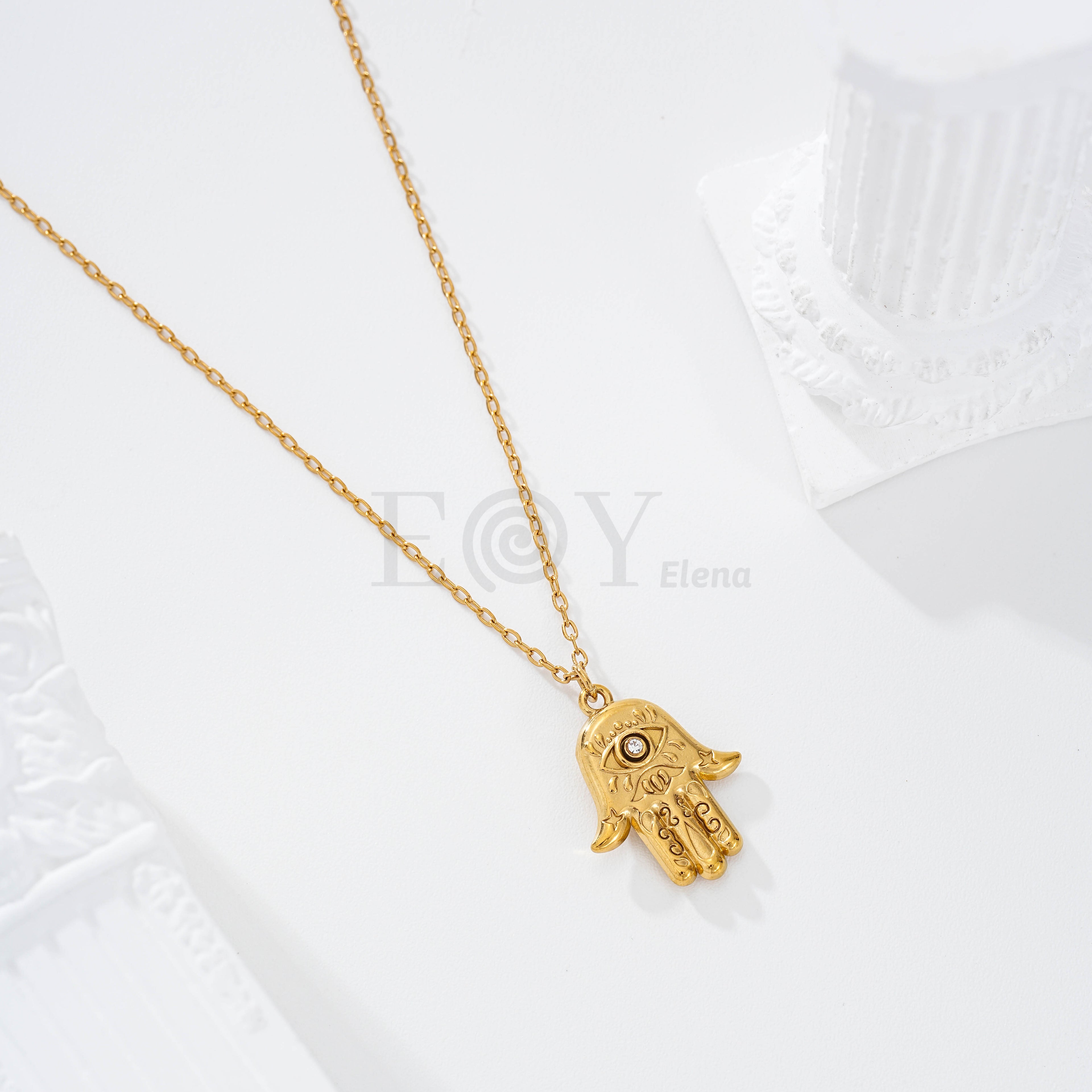 Collar mano de Fátima acero