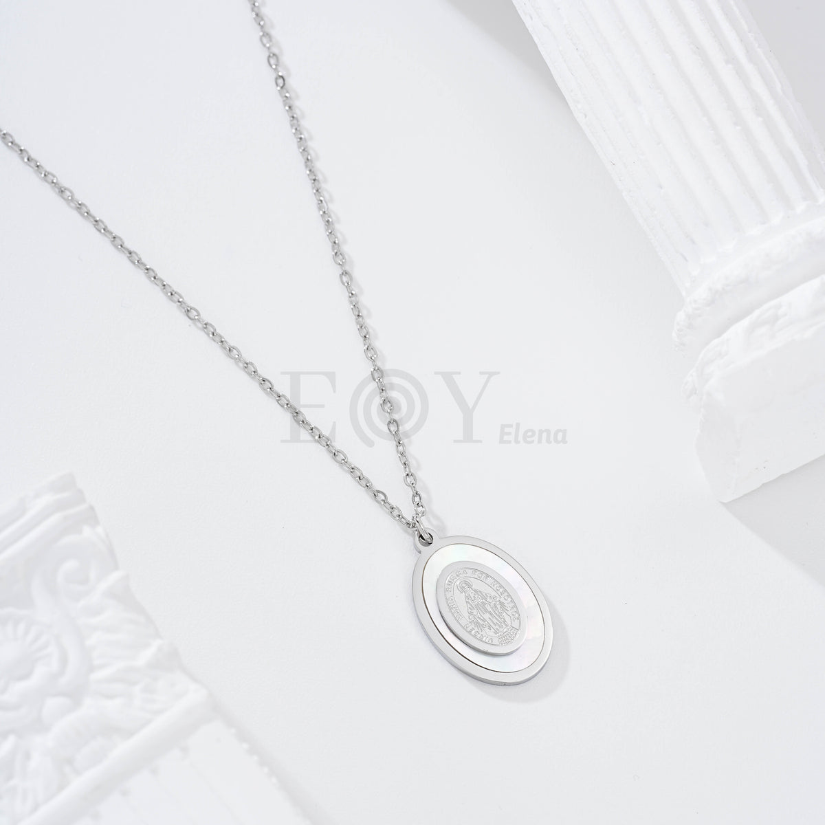 Collar Virgen Milagrosa acero
