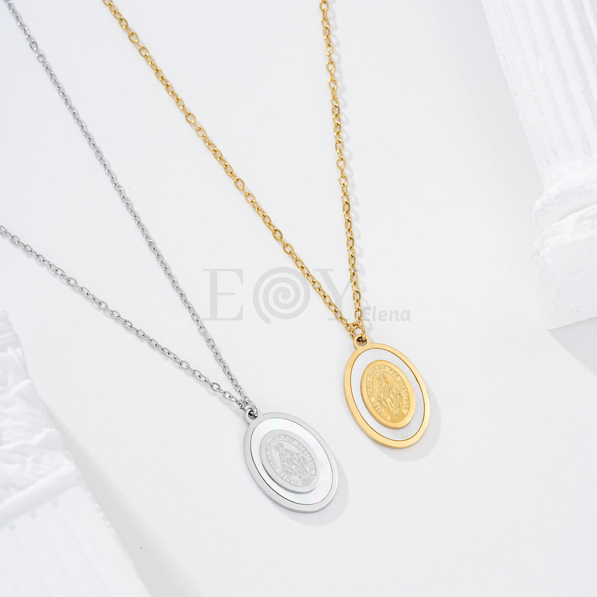 Collar Virgen Milagrosa acero