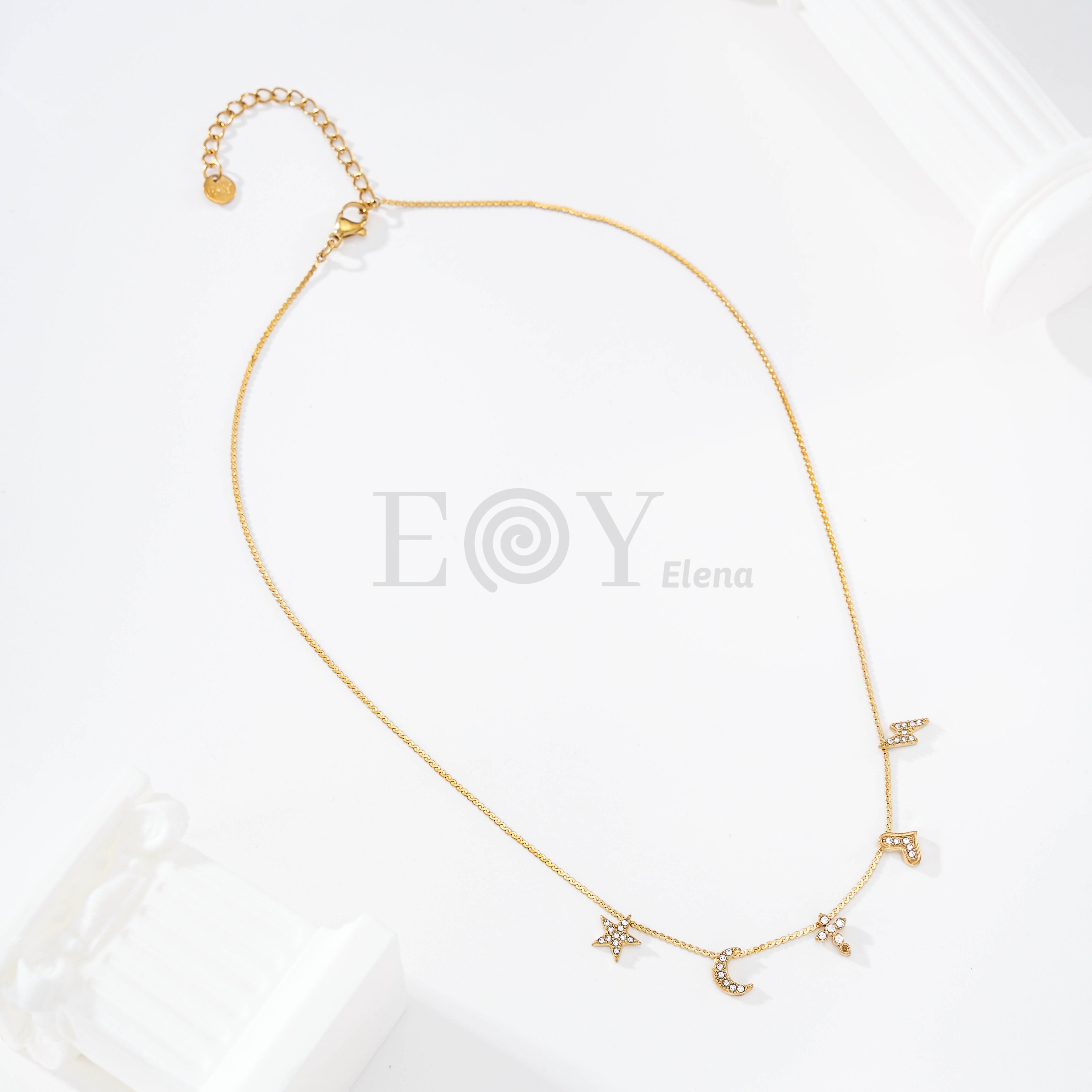Collar chapas variadas circonitas