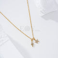 Collar rayo y estrella circonitas acero