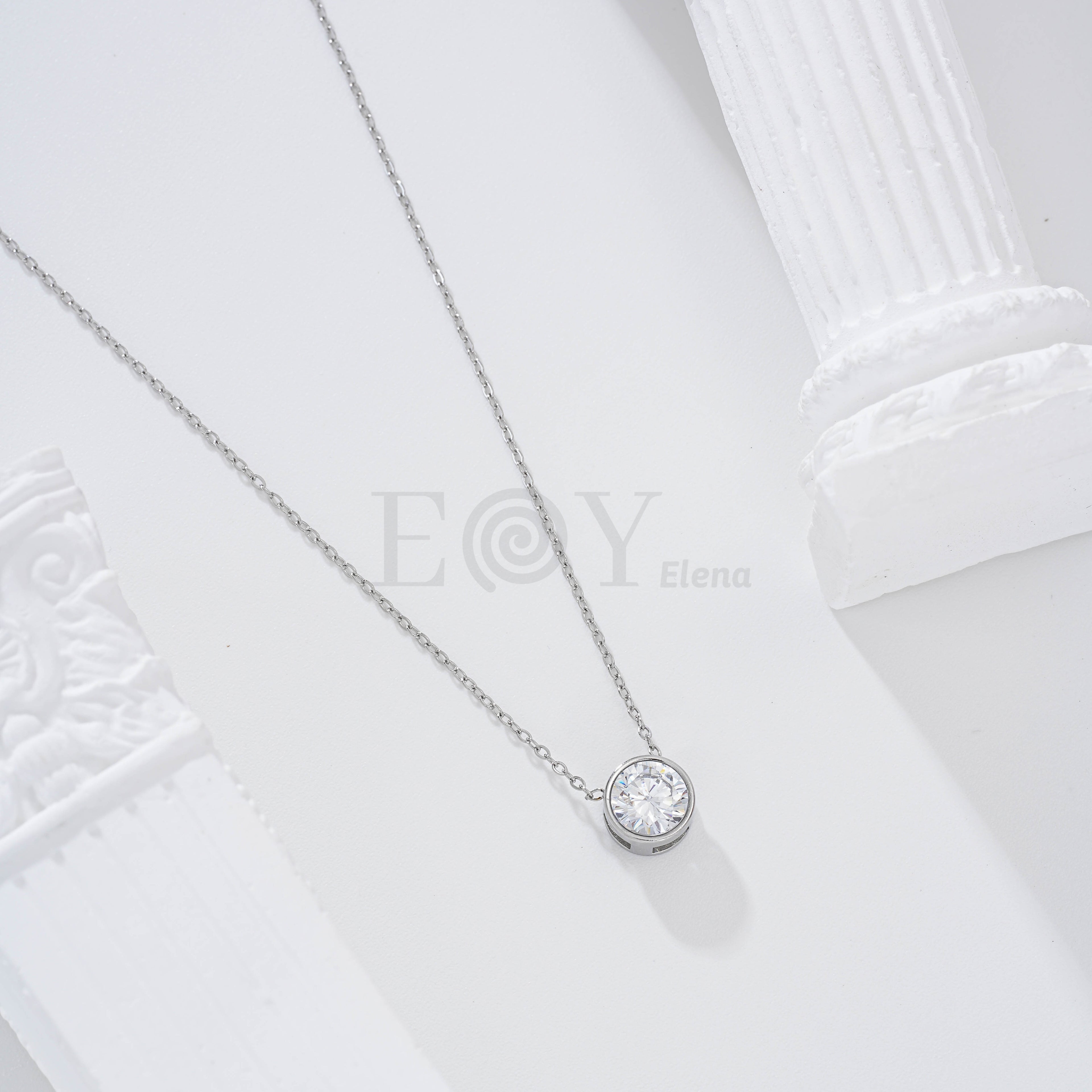 Collar circonita acero