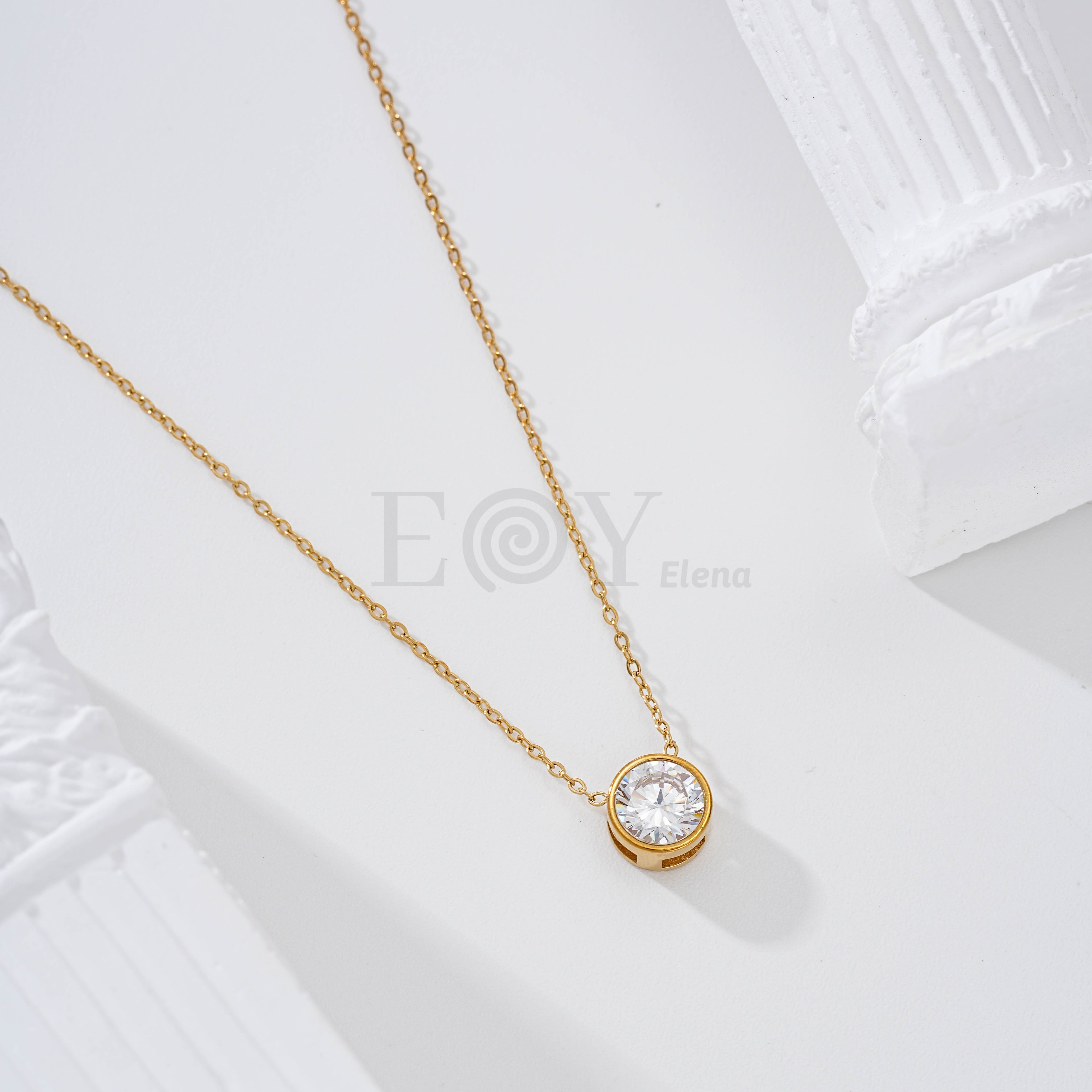 Collar circonita acero