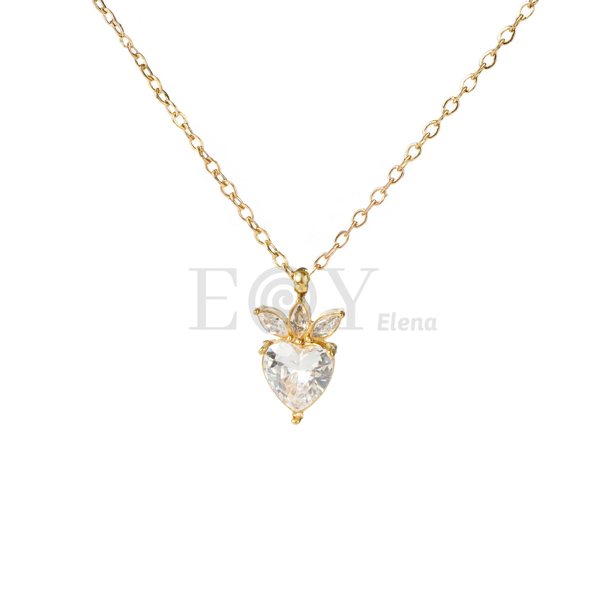 Collar corazón piedra acero
