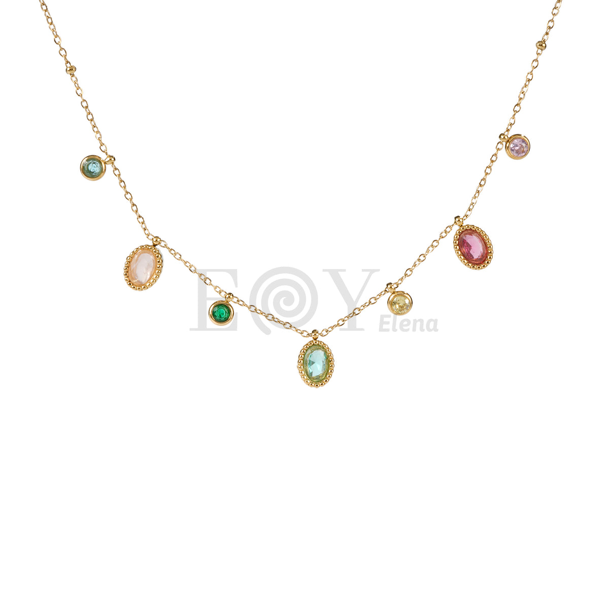 Collar piedra ovalada acero