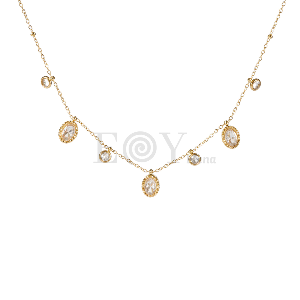 Collar piedra ovalada acero