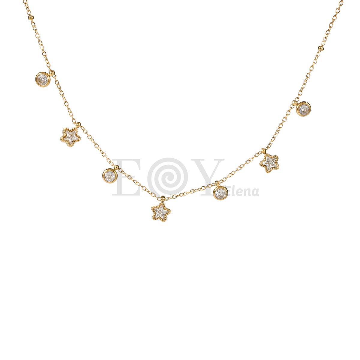 Collar chapas estrellas acero