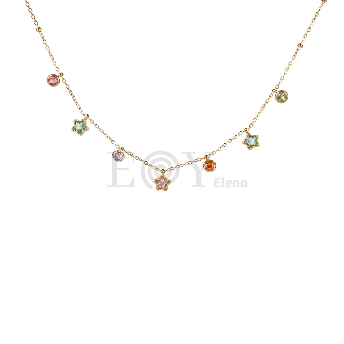 Collar chapas estrellas acero