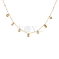 Collar circonita cuadrada acero