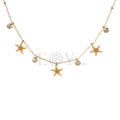 Collar estrella mar y circonitas acero