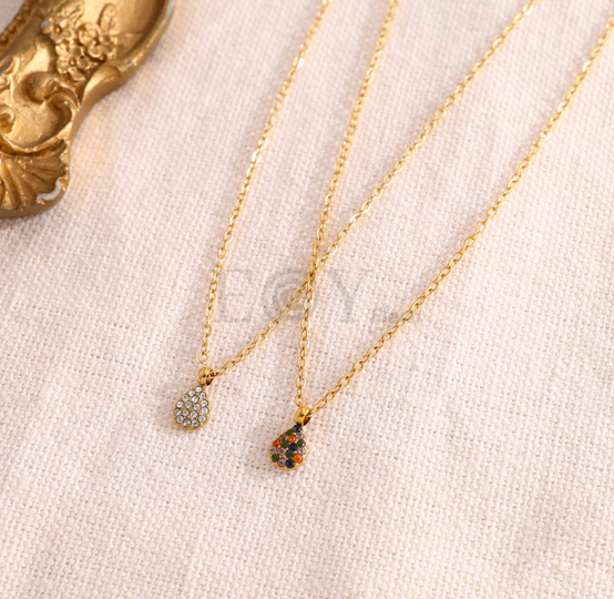 Collar gota circonitas