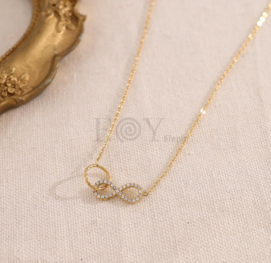 Collar infinito circonitas y aro