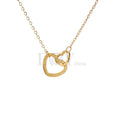 Collar corazón cruzados acero