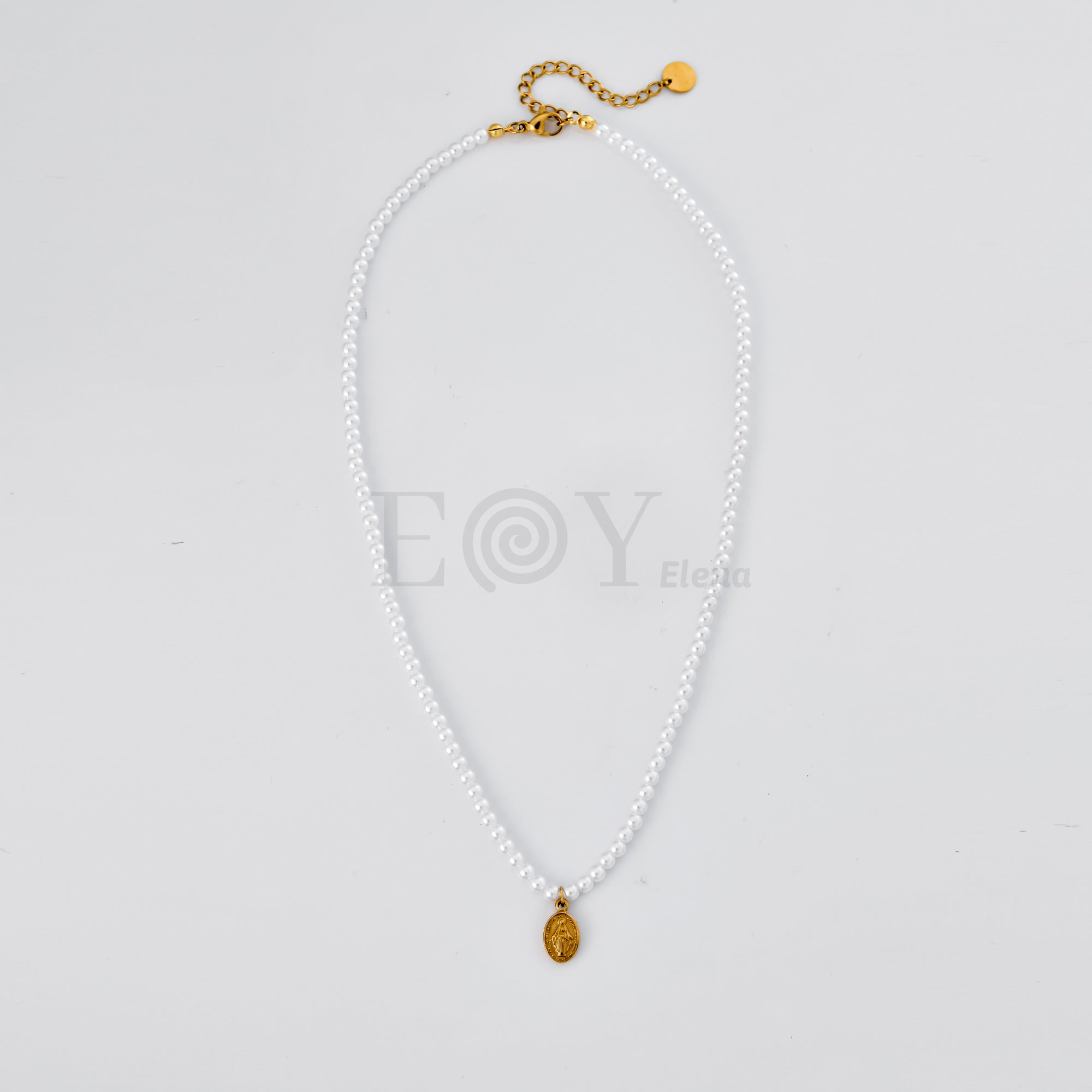 Collar la Milagrosa con cadena perlas
