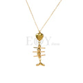 Collar corazón y pez acero