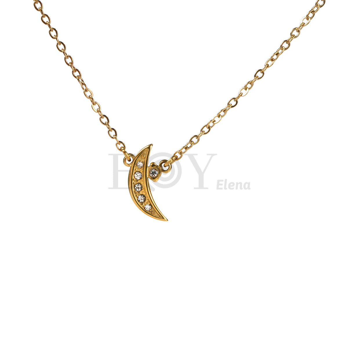 Collar luna circonitas acero