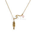 Collar pez, ola y piedra acero