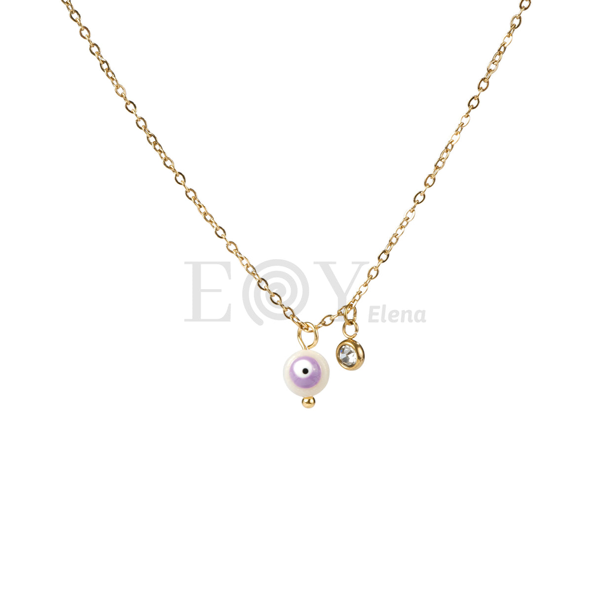Collar con ojo turco acero