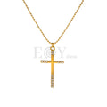 Collar cruz circonitas acero
