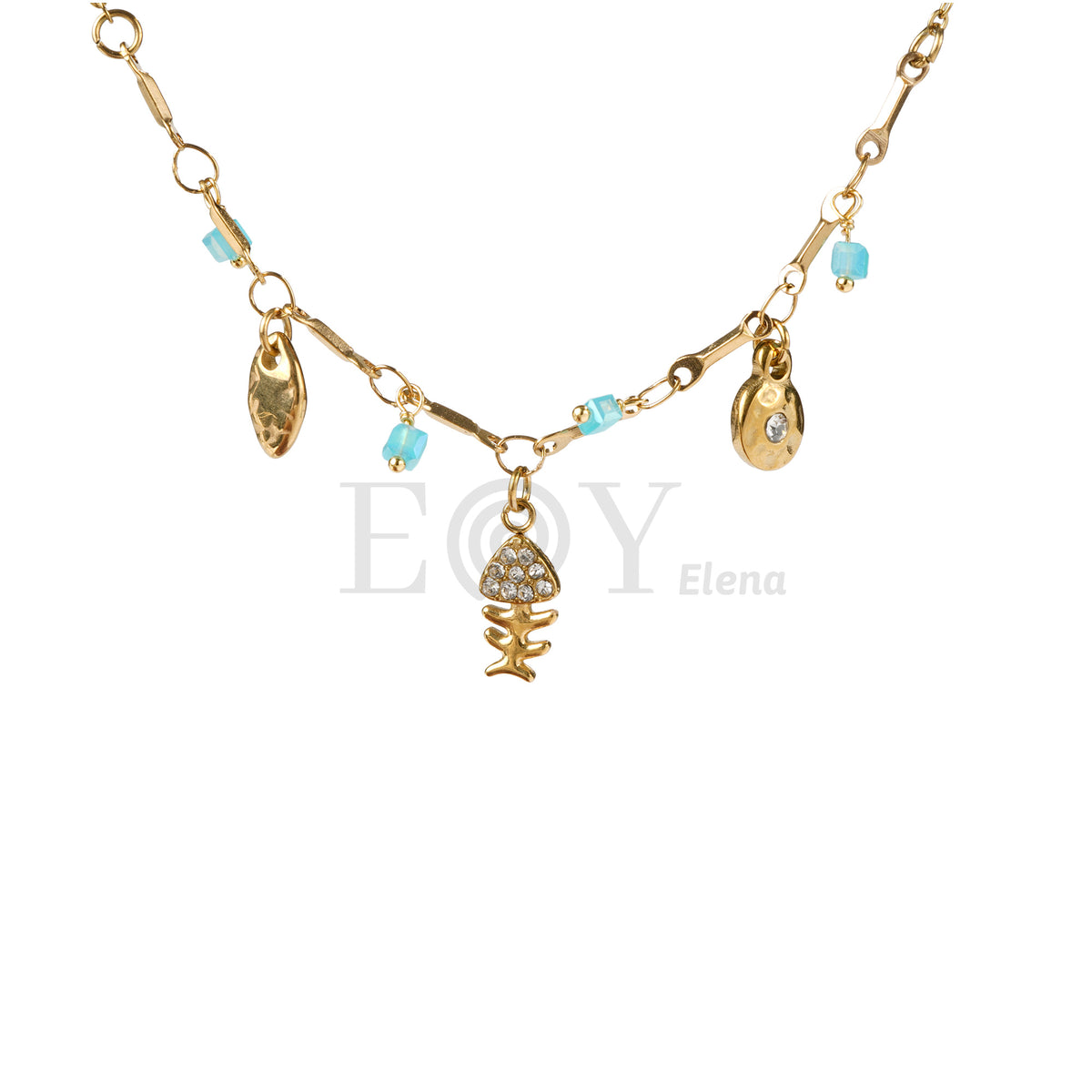 Collar pez espina y charms