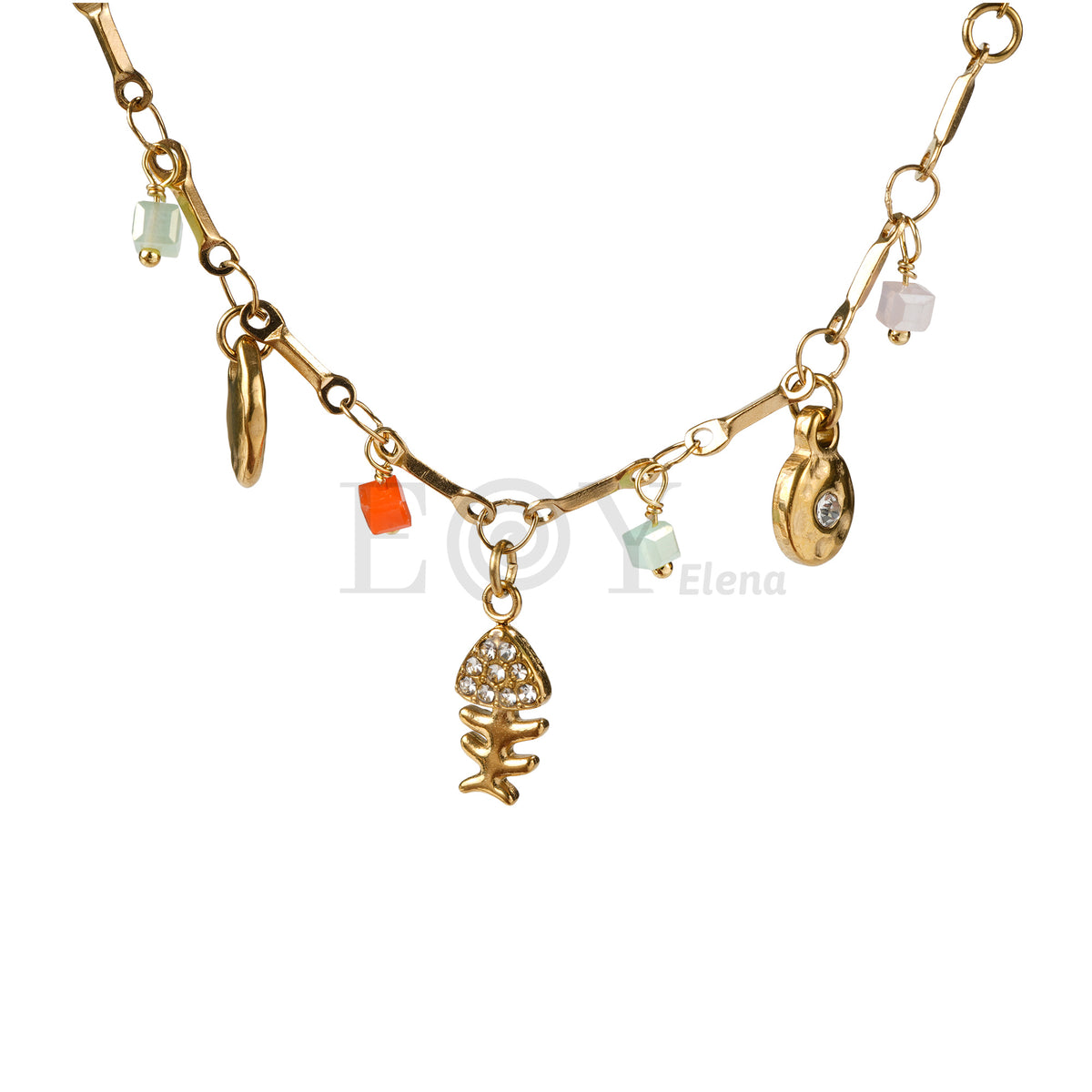 Collar pez espina y charms