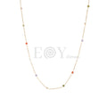 Collar bolitas color acero