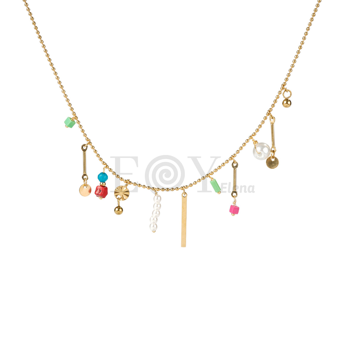 Collar con detalles colores acero