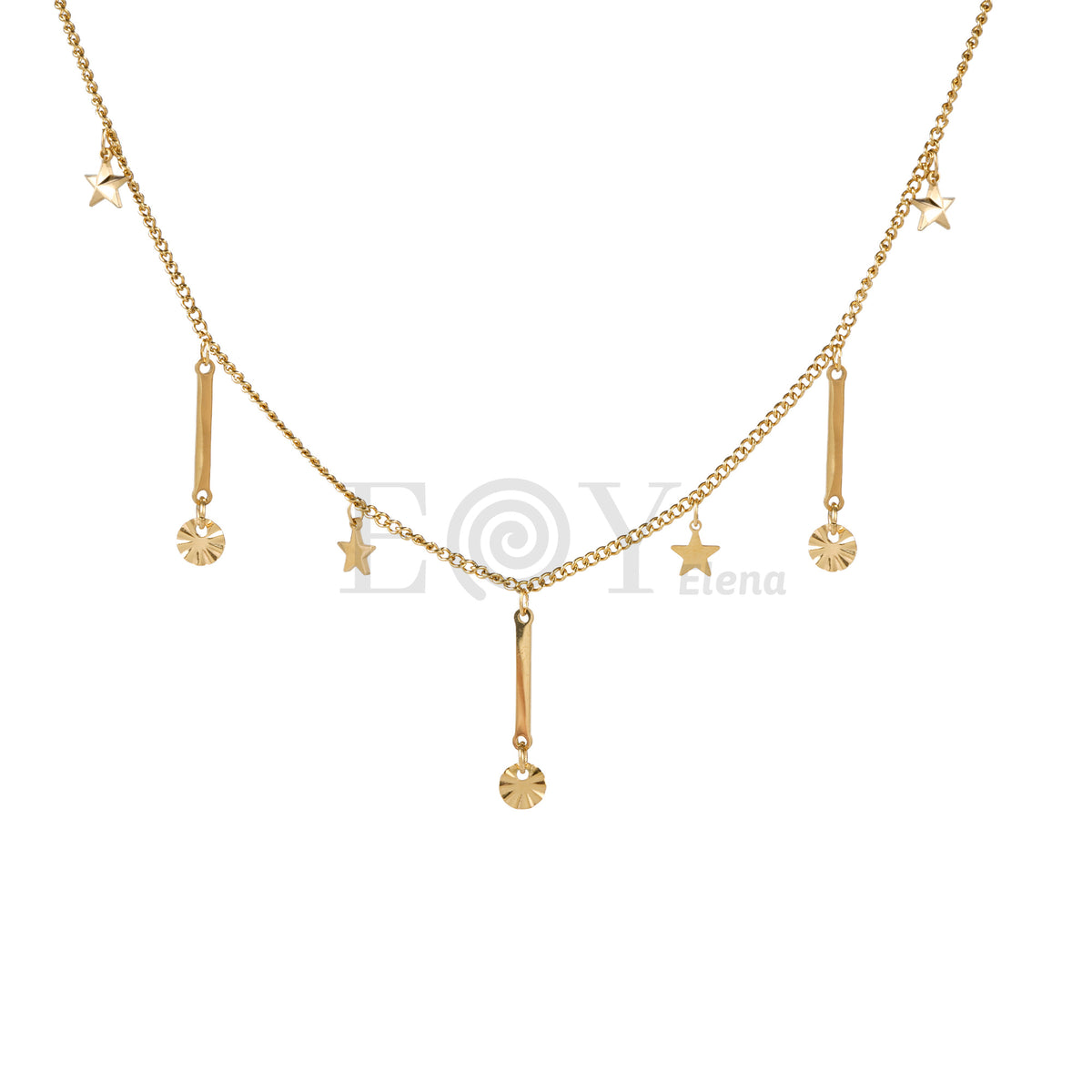 Collar chapas y estrellas acero