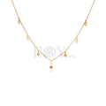 Collar con chapas y perlas acero