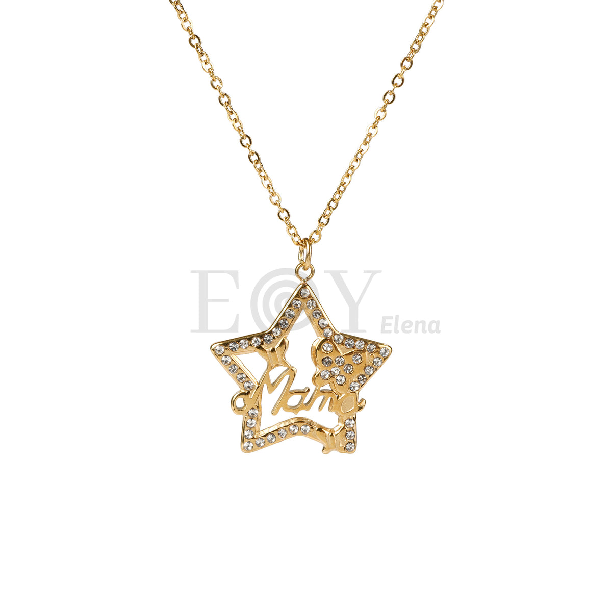 Collar estrella Mamá acero