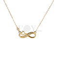 Collar infinito con corazón hueco acero