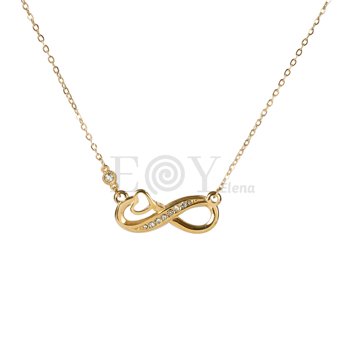 Collar infinito con corazón hueco acero