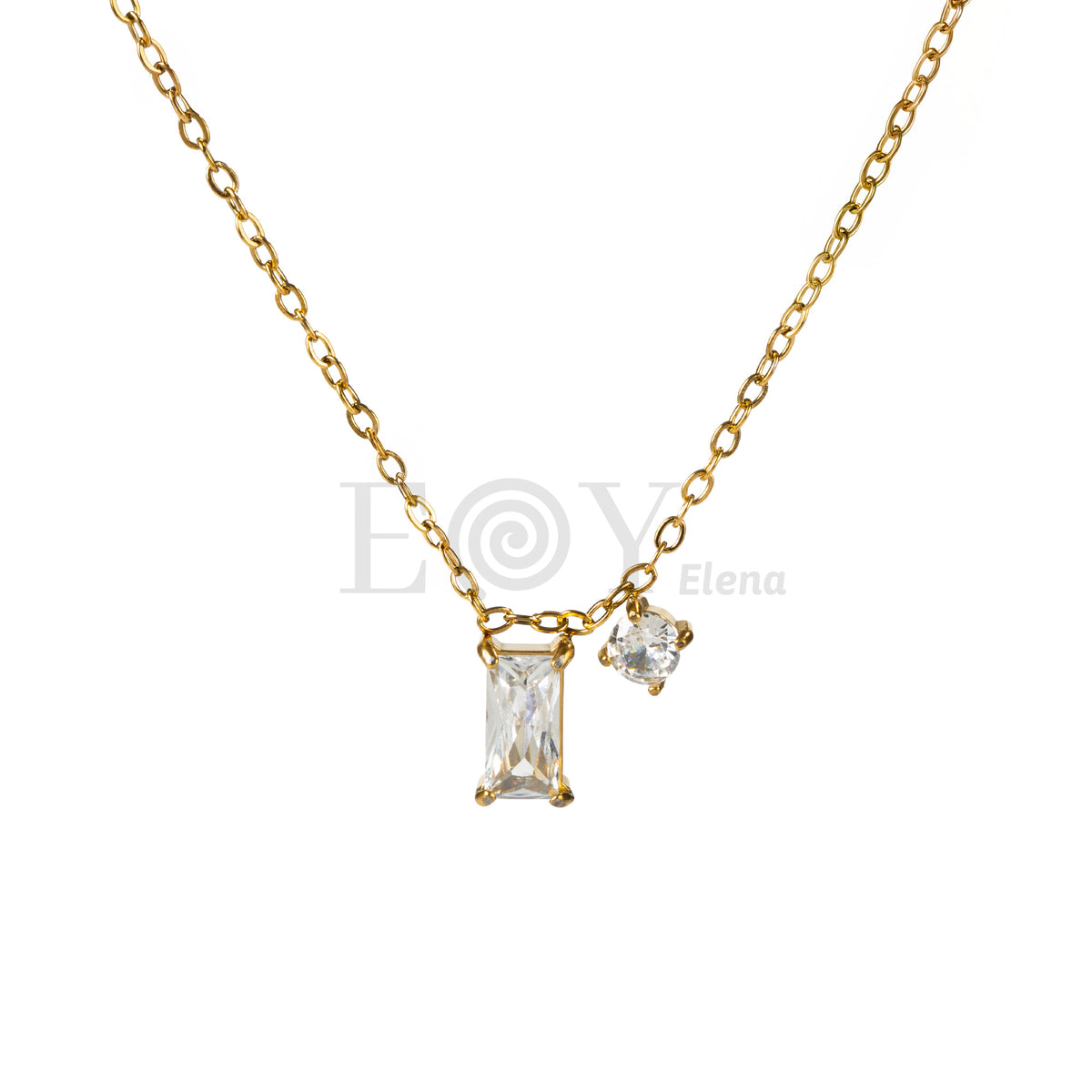 Collar doble circonita acero