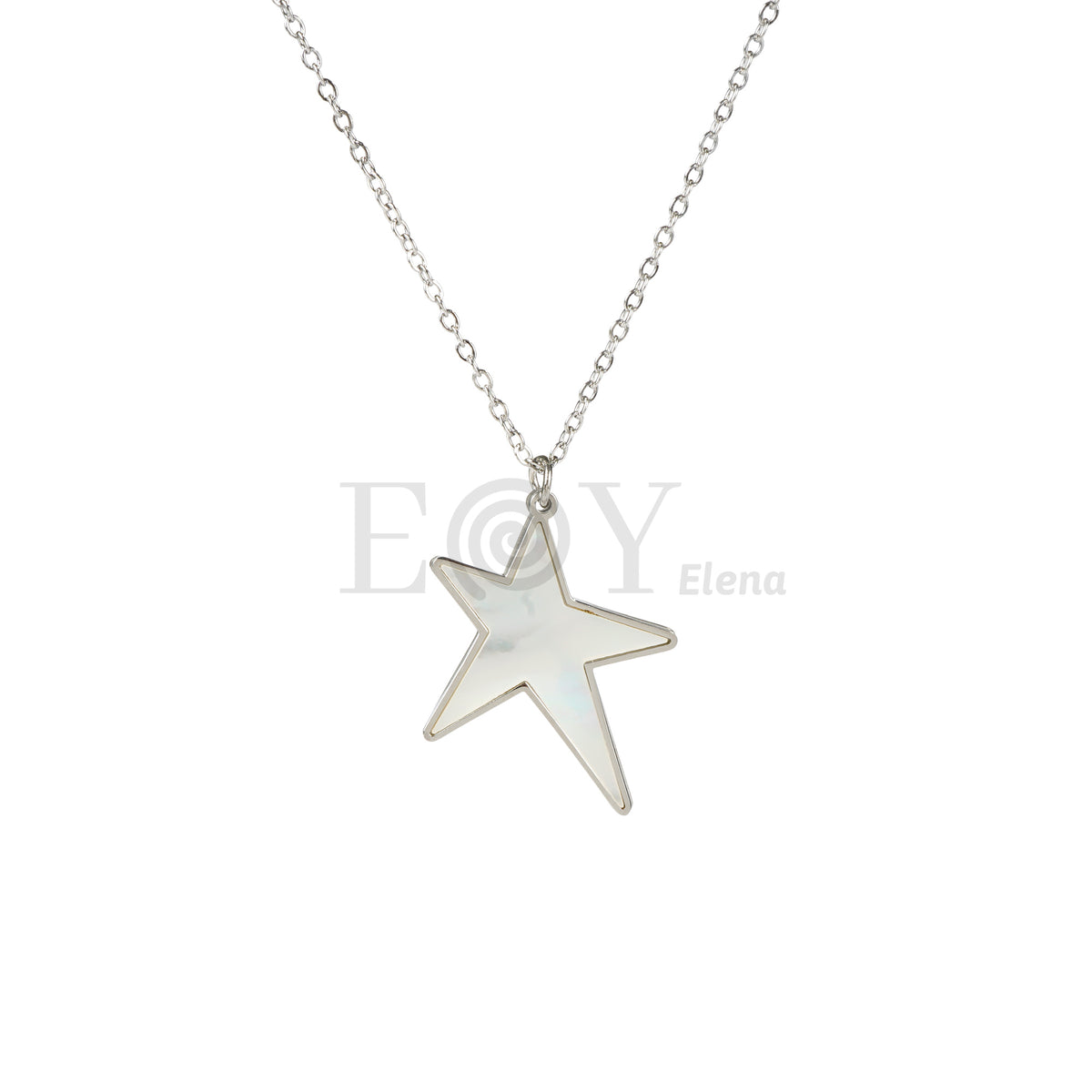 Collar estrella nacar acero