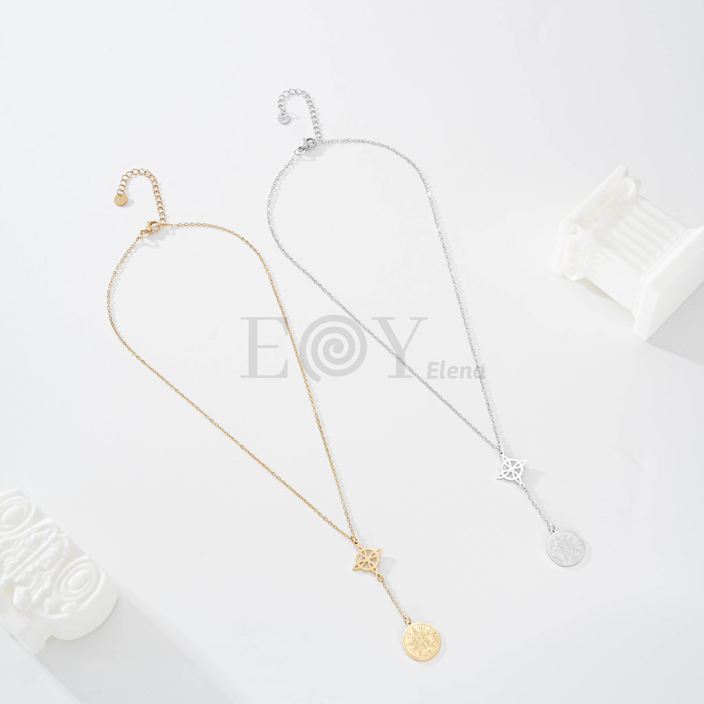 Collar nudo de bruja y estrella de símbolos