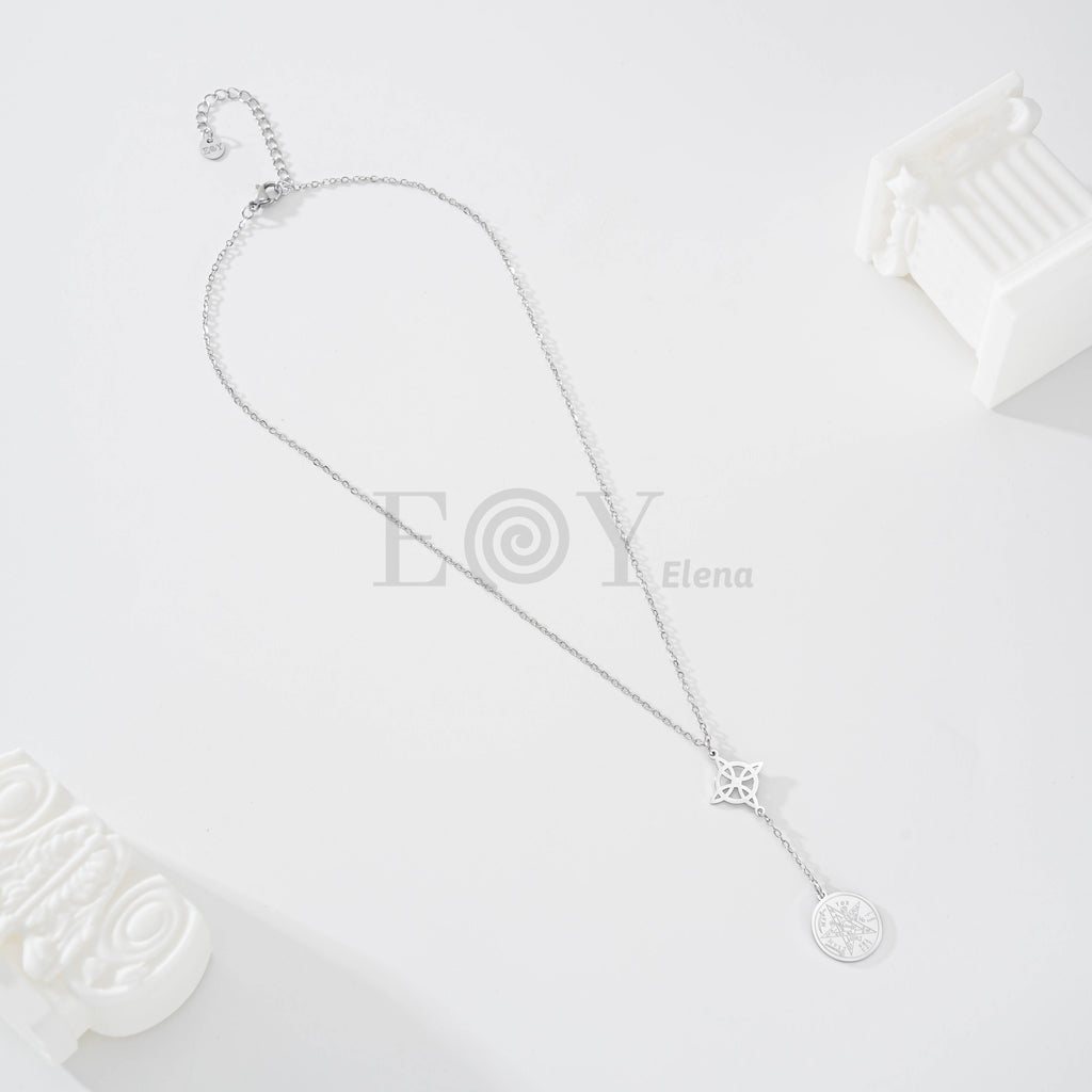 Collar nudo de bruja y estrella de símbolos