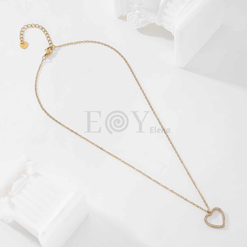 Collar corazón con circonitas