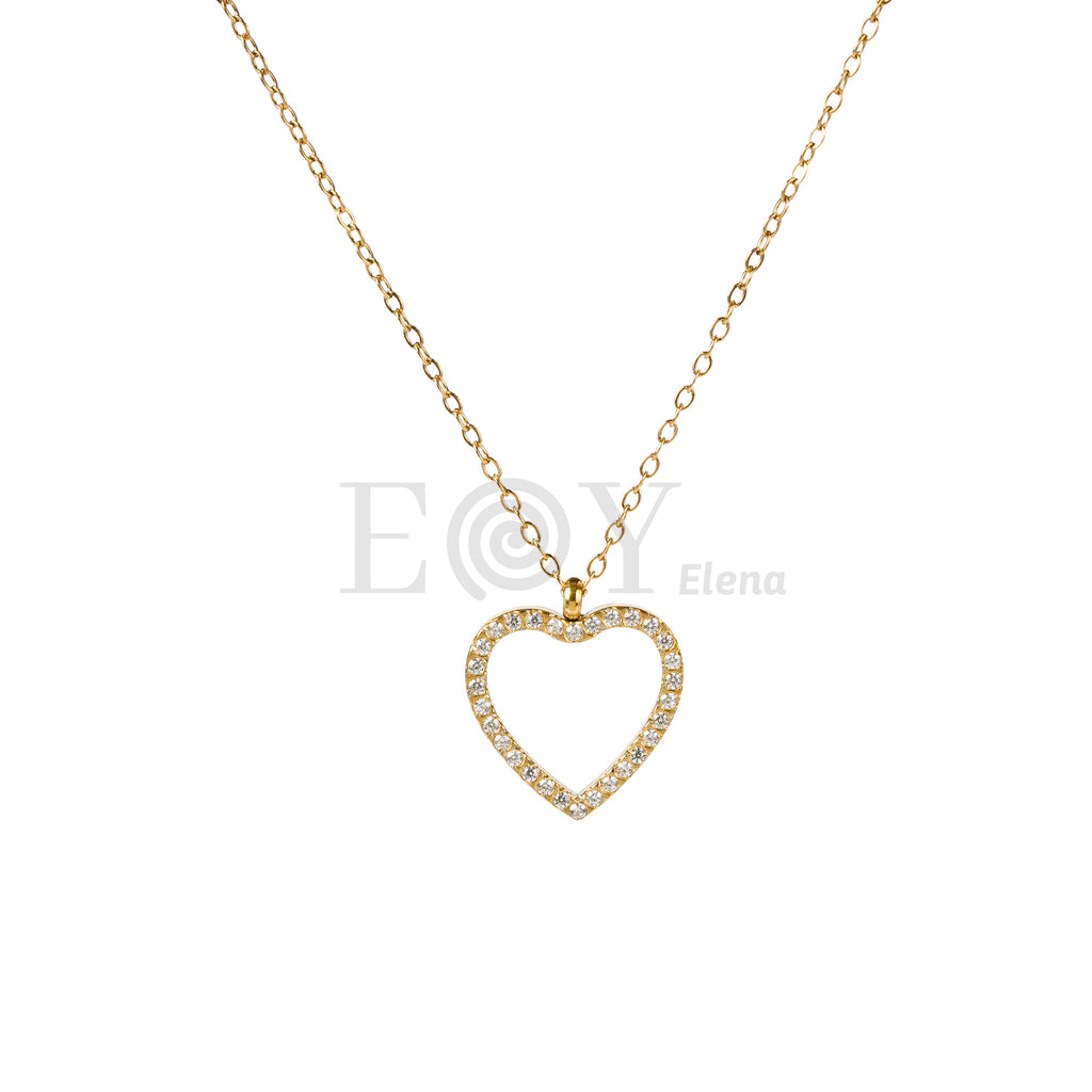 Collar corazón con circonitas