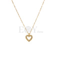 Collar corazón hueco circonitas acero