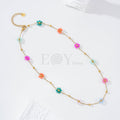 Collar flores color acero
