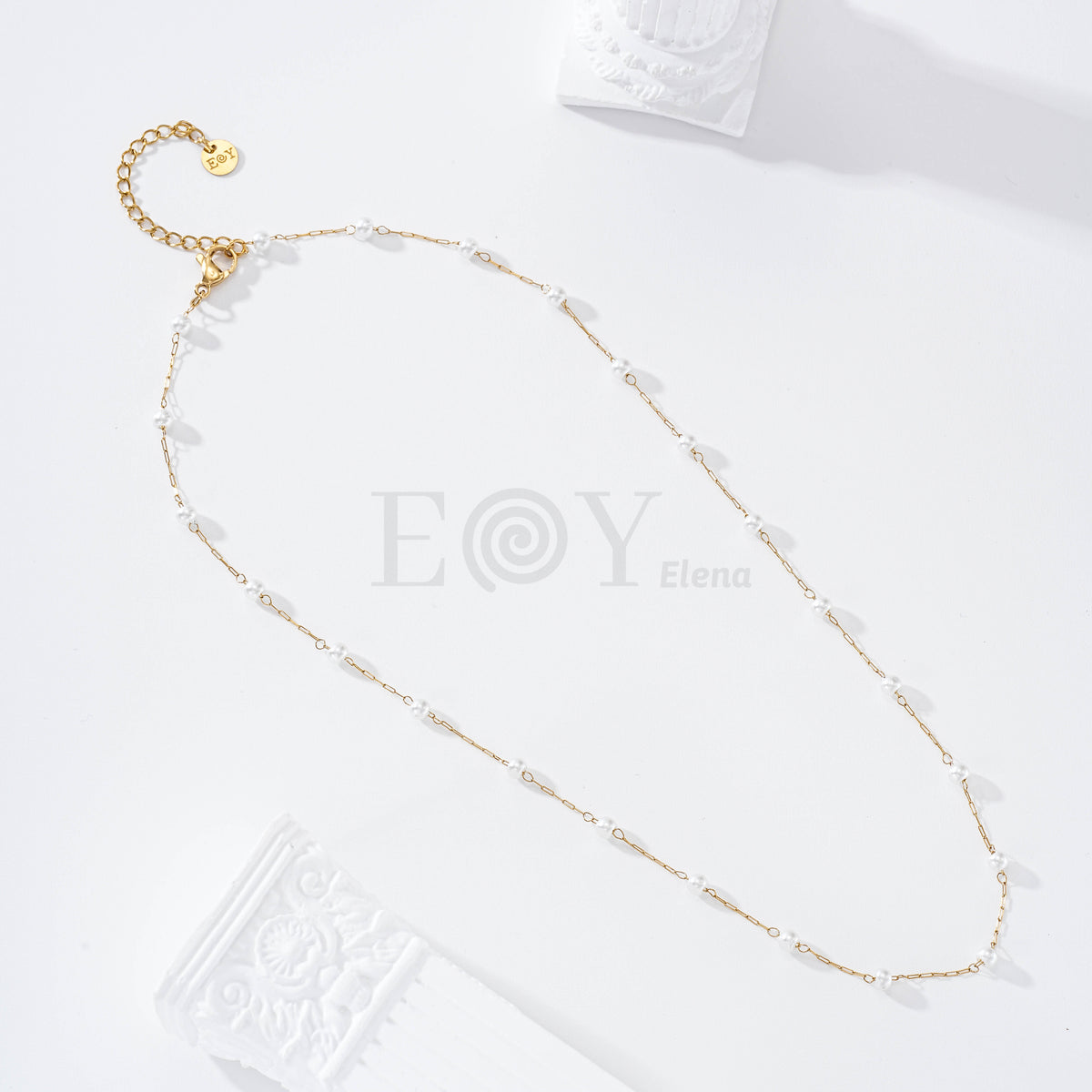 Collar con perlas acero
