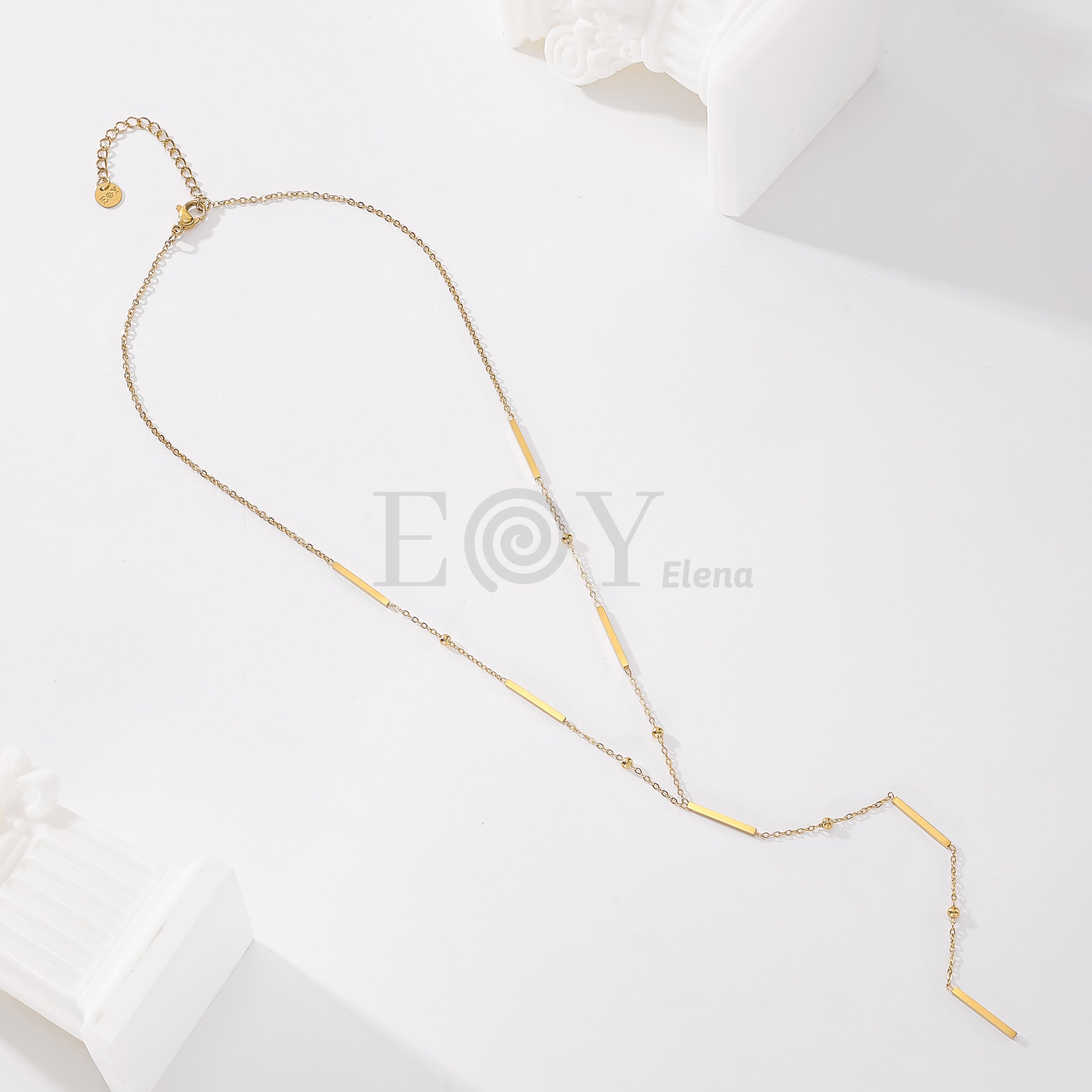 Collar largo con barras