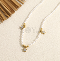 Collar perlas y estrellas circonitas